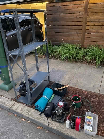 Photo of free metal shelf and outdoor gear (1546 pearl st alameda ca) #1