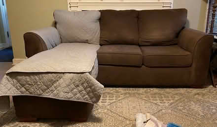Photo of free Small Brown Couch (Raytown) #1