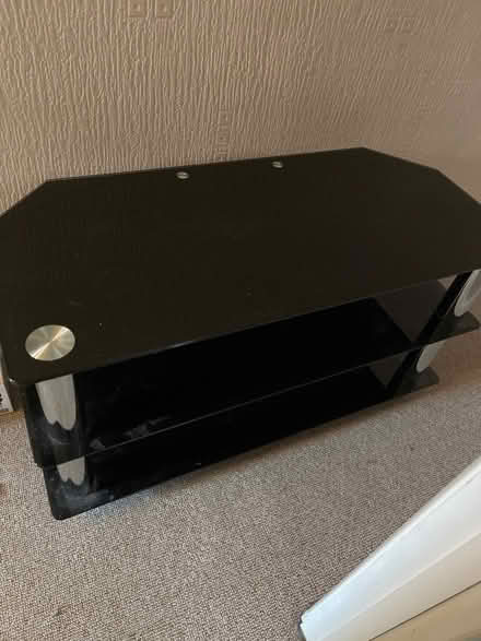 Photo of free Glass tv stand 39” wide (100cm) (Wilmorton DE24) #1