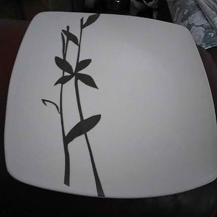 Photo of free single square brown pattern dinner plate (Marton Bank FY3) #3