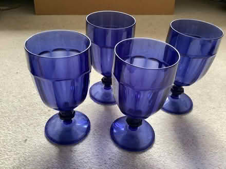 Photo of free blue plastic wine glasses (Leckhampton GL53) #1