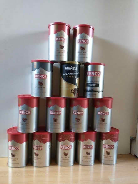 Photo of free 14 empty coffee tins with lids (Malvern Link WR14) #1