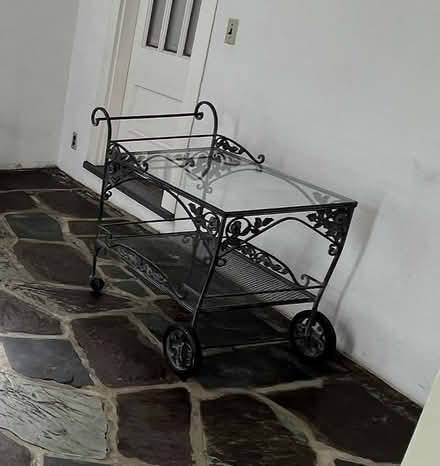 Photo of free Iron Glass table & bar cart avail (Near NRHS) #1