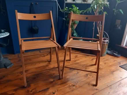 Photo of free Two foldable wooden chairs (NW10) #2