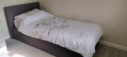 Photo of free Single grey ottoman bed with mattress (Gwernymynydd CH7) #4
