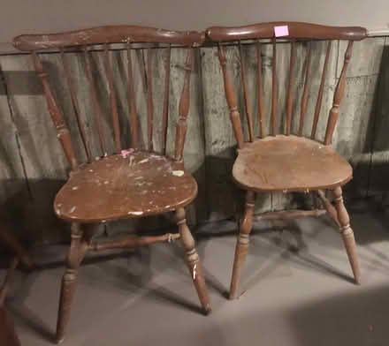 Photo of free 2 wooden chairs - need refinished? (Kitchener) #1