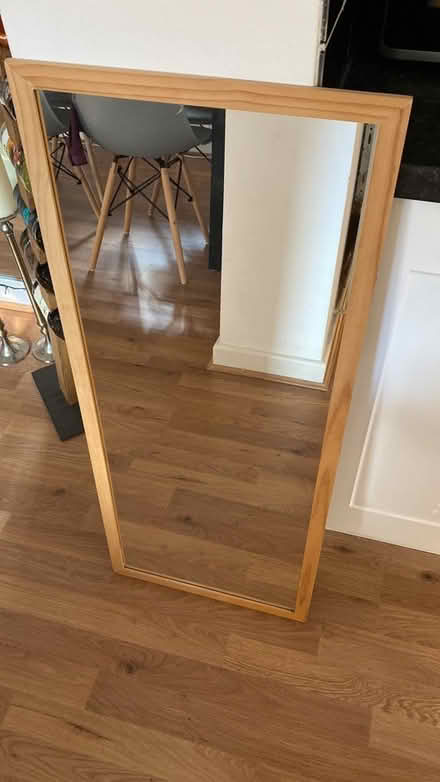 Photo of free Natural wood frame tall mirror (CV5) #1