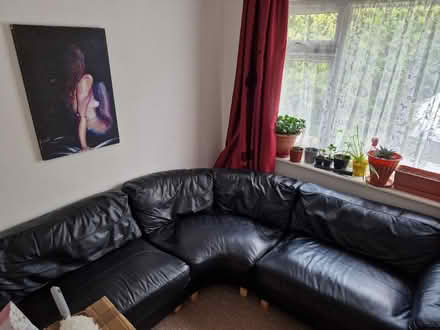 Photo of free Leather corner sofa (Luton, Stopsley) #1