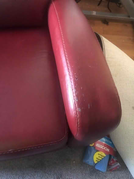 Photo of free Red leatherette, rocker recliner (Rolling Meadows) #3