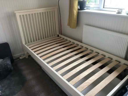 Photo of free White wooden single bed frame (Brentford, TW8) #2
