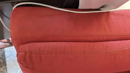 Photo of free Maroon three seater couch (Greenbrae - South Eliseo Drive) #4