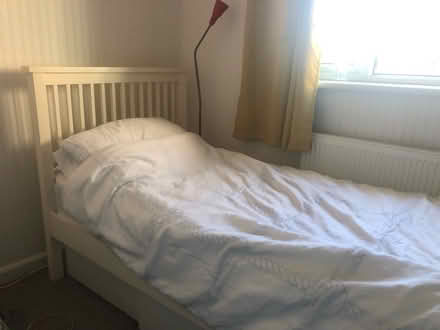 Photo of free White wooden single bed frame (Brentford, TW8) #1