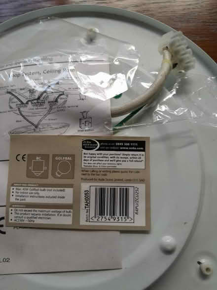 Photo of free Flush Fitting Ceiling Light (Burbage) #2