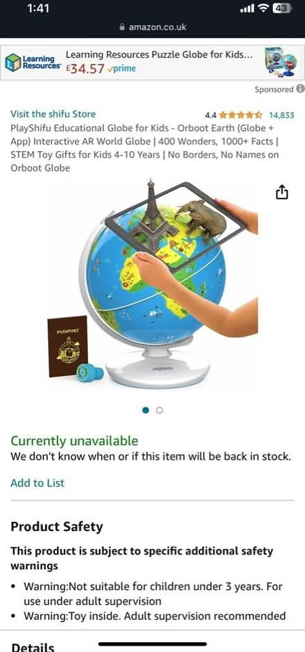 Photo of free Orboot Earth AR Interactive Globe (Hammersmith, W6) #2