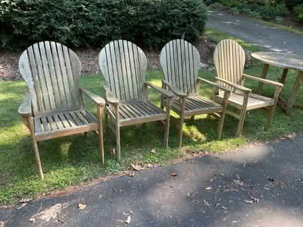 Photo of free Outdoor team table & 4 chairs (NW corner of Chapel Hill) #2