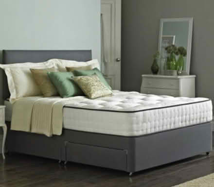 Photo of free 4ft-Bed/mattress Grey fabric (Chesterton Cambridge) #1