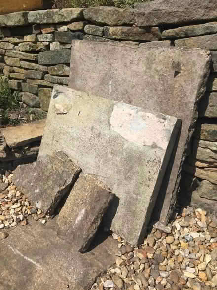 Photo of free 2 x Large concrete paving slabs (Hayfield SK22) #1