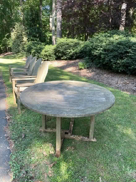 Photo of free Outdoor team table & 4 chairs (NW corner of Chapel Hill) #1