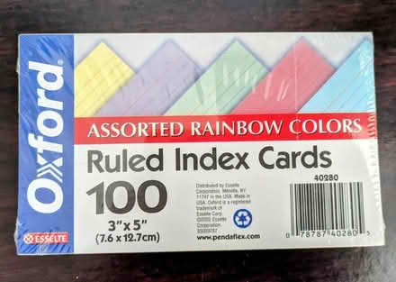 Photo of free Unopened pack of index cards (Allston) #1