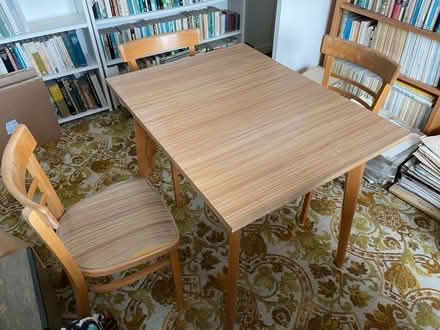 Photo of free Wooden table and 3 chairs (B5) #2