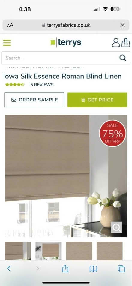 Photo of free Satin gold black out Roman blind (Leam Lane gateshead NE10) #2