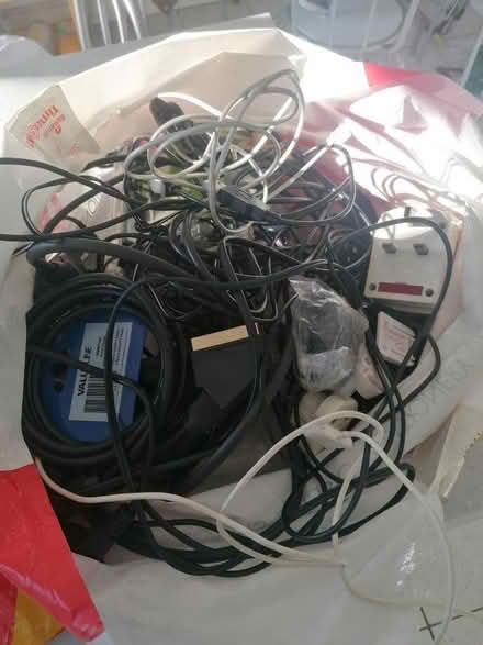 Photo of free Bag of adapters, leads, cables, plugs. (Purley CR8) #1
