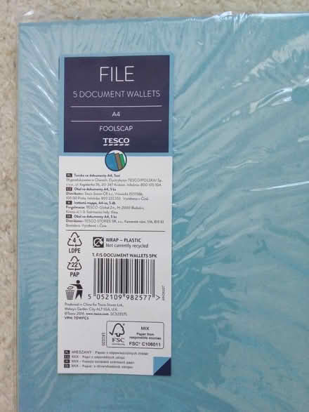 Photo of free Document wallets 5 card new (Eastbourne BN21) #1