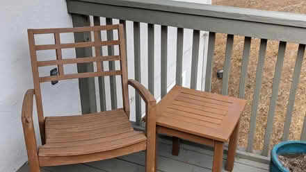Photo of free Outdoor chair and small table (Near Hwy 1/Tennessee Valley) #1