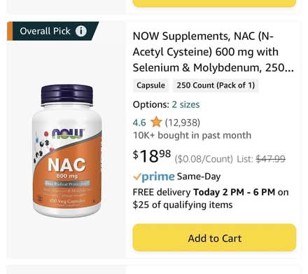 Photo of free NAC 600mg supplement (Alameda west) #1