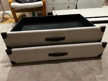 Photo of free Double bed frame, fabric lined (Heaton Mersey, SK4) #2
