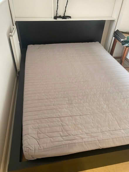 Photo of free Black Ikea Sultan double bed, slats and Sultan mattress (N1) #4
