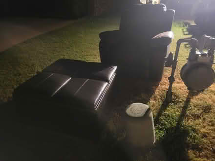Photo of free Faux leather recliner and ottoman (Plano (Independence & Legacy)) #1