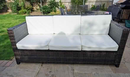Photo of free Rattan effect outdoor sofa (Raynes Park SW20) #1