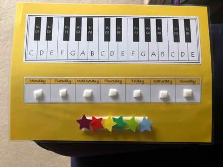Photo of free A4 laminated piano practice chart (Pembury TN2) #1