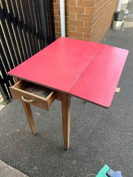 Photo of free 1950s extendable table with drawer (Willington, Derbyshire) #2