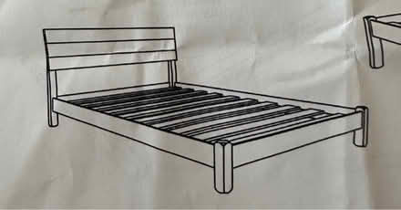 Photo of free Low European size wooden double bed frame & mattress (Bushey Village WD23) #1