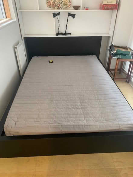 Photo of free Black Ikea Sultan double bed, slats and Sultan mattress (N1) #3