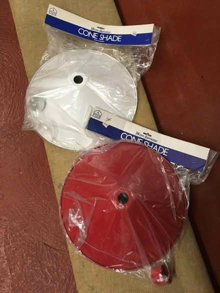 Photo of free 80s Habitat metal lampshades, new - still in wrappers (IP5) #2