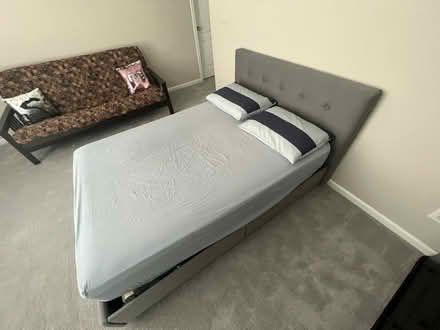 Photo of free Full size bed frame with mattress (Cumming, GA) #1