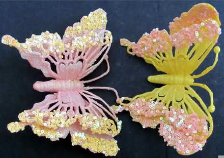Photo of free 2 Sequined Butterfly Clips (Boonton) #1