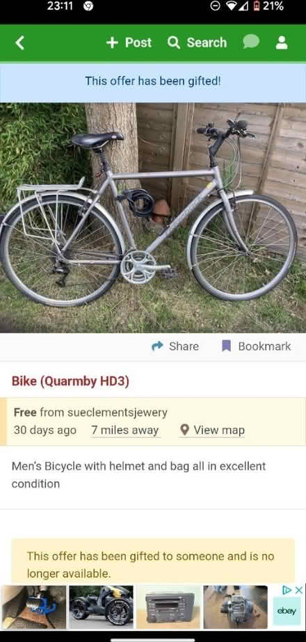 Photo of free Men's bicycle (WF15) #1