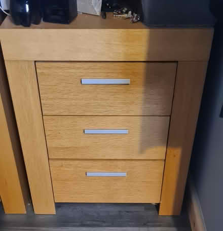Photo of free Oak coloured bedside drawers (castle bromwich B36) #1