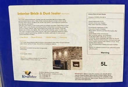 Photo of free Interior brick and dust sealer (Matt) 5L (Montreal Park TN13) #1