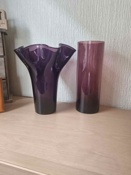 Photo of free 2 Large Purple vases (Ribbleton PR2 6) #1
