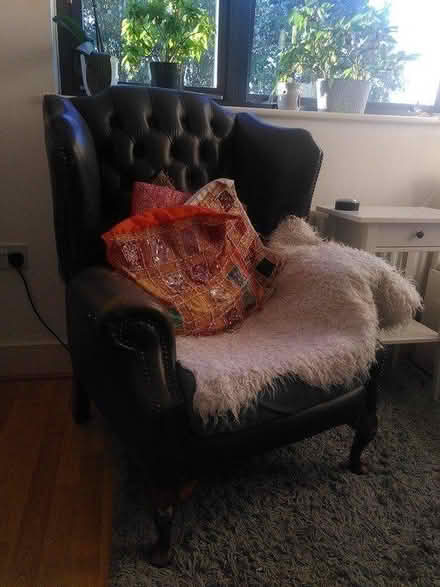 Photo of free High back wing chair (some damage) (N7 Holloway Road) #3