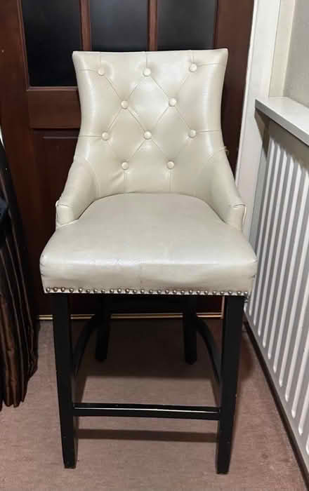 Photo of free Set of 4 beige faux leather bar stools (Beaconsfield HP9) #1