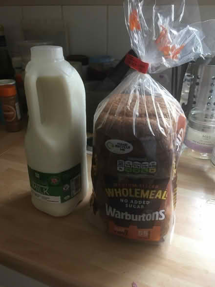 Photo of free 2 pints of milk and a loaf of bread (DE56) #1