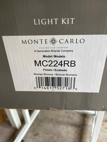 Photo of free Light kit : Monte Carlo ceiling fan (Princeton NJ) #1