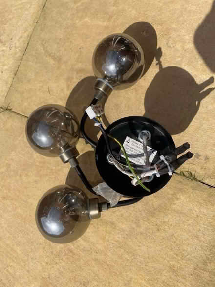 Photo of free Dunelm ceiling lamp with triple globes (inc bulbs) (Nunnery Wood WR5) #3
