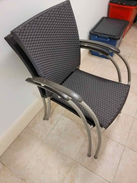 Photo of free Two outdoor brown stacking chairs (Grange-over-Sands LA11) #2